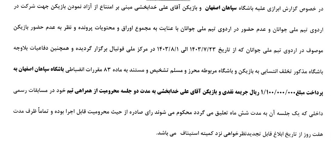 اعلام آرای انضباطی اعلام آرای انضباطی