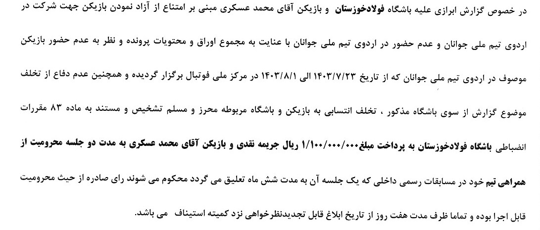 اعلام آرای انضباطی اعلام آرای انضباطی