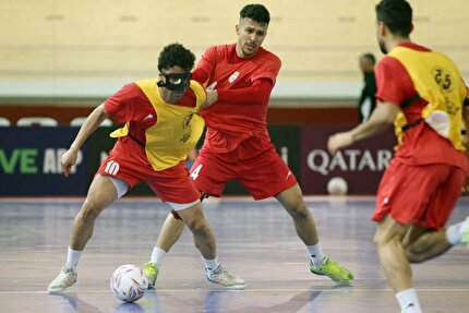 تمرین تیم ملی فوتسال در ولودروم جاکارتا