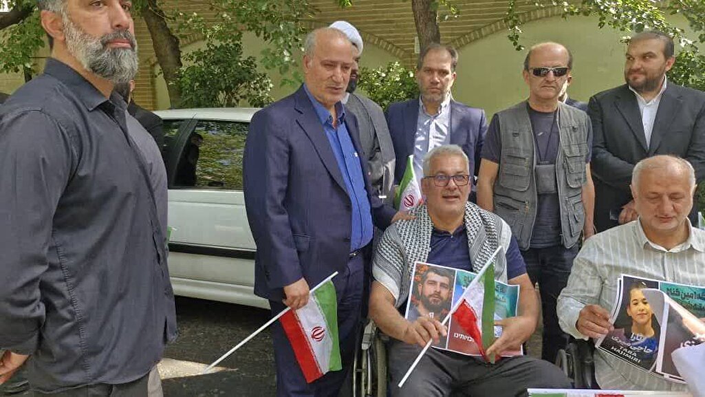 حضور رئیس و مسولان فدراسیون در تجمع مقابل دفتر مرکزی سازمان ملل در تهران