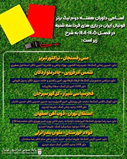اعلام اسامی داوران بازی های روز سه‌شنبه در هفته دوم لیگ برتر