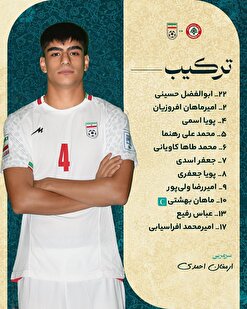 ترکیب تیم ملی نوجوانان مقابل لبنان